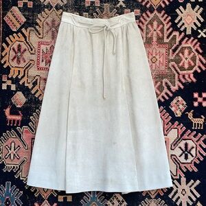 Vintage GUCCI Leather Skirt Suede 42 XS 1970s A-Line Perfection Dress